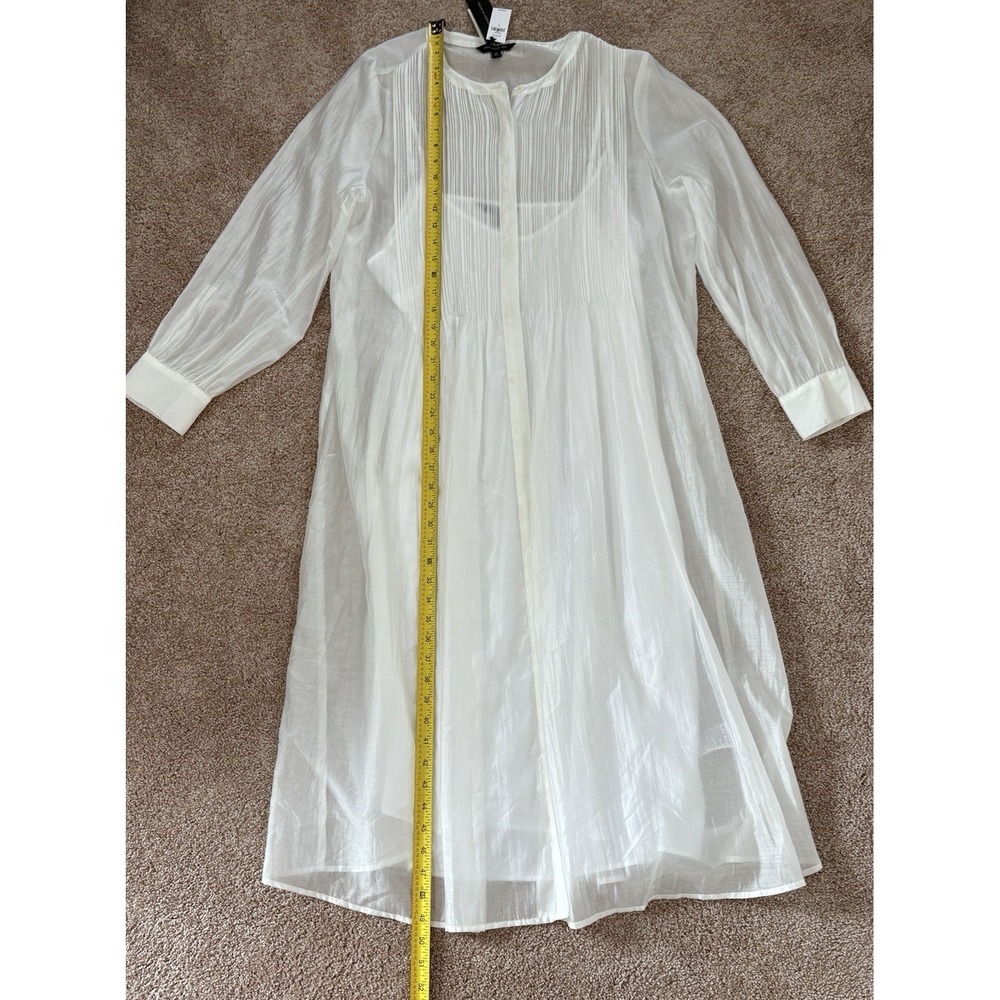 NWT Banana Republic Pleated Organza Midi Dress XL White Tencel Pintuck Romantic - Picture 11 of 16